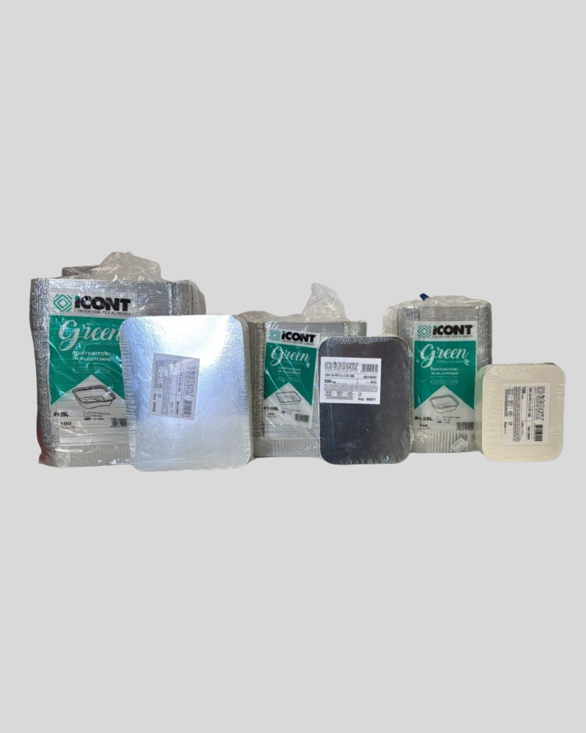 CONTENITORI IN ALLUMINIO CON COPERCHIO 100PZ