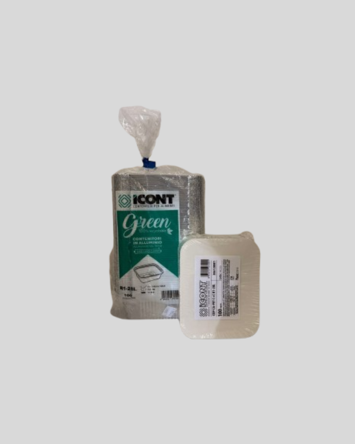 CONTENITORI IN ALLUMINIO CON COPERCHIO 100PZ