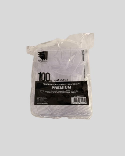 POSATE DI PLASTICA 100PZ RIUTILIZZABILI E LAVABILI IN LAVASTOVIGLIE